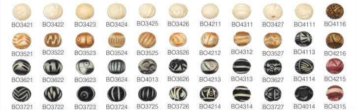 HAND CARVED BONE BEADS