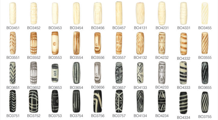 HAND CARVED BONE BEADS